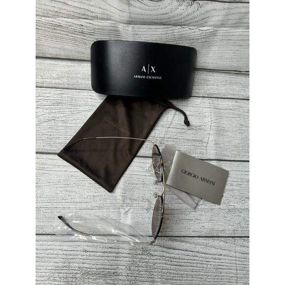 Giorgio Armani Metal Brown Sunglasses AR6032J-3002/13 MSRP $282 NEW Aviator - Picture 6 of 6